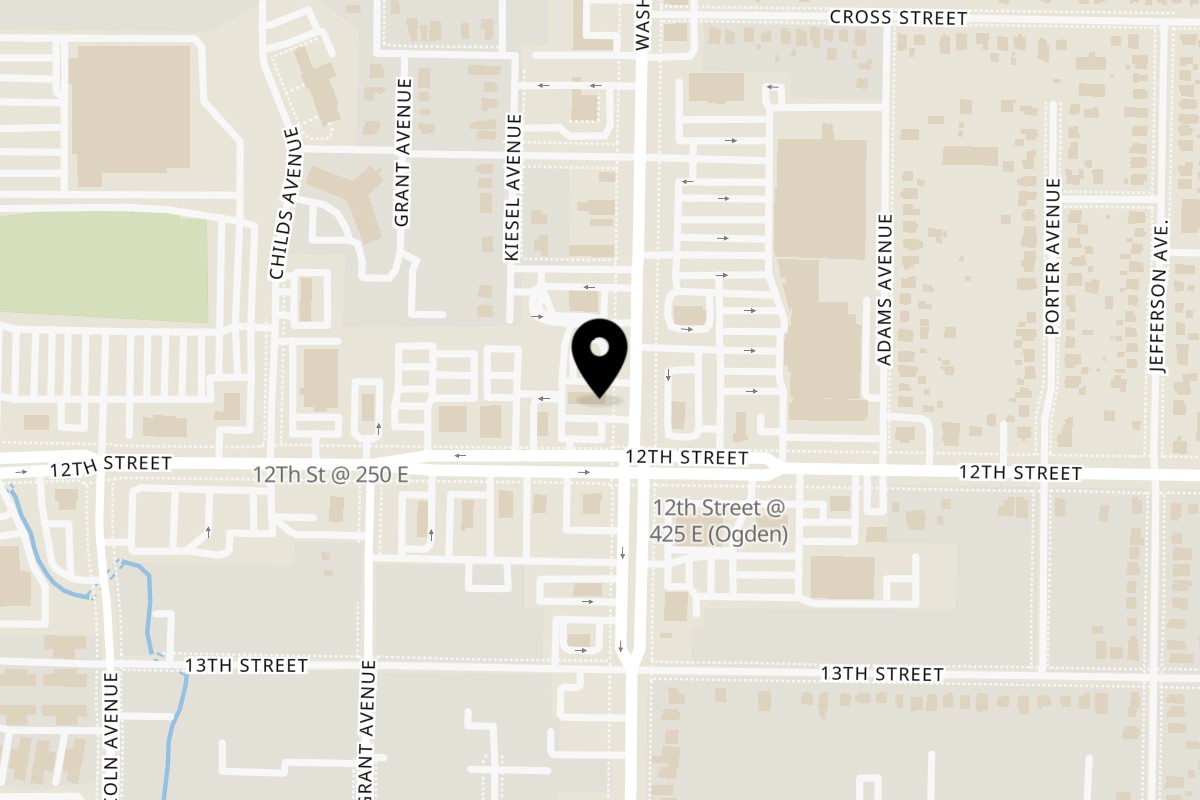 Map showing the location of Chicken y Carnitas Guerrero Ogden on 1145 Washington Blvd Apt 3 in Ogden
